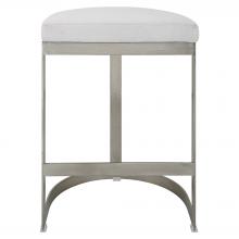 Uttermost 23687 - Uttermost Ivanna Counter Stool, Silver - White