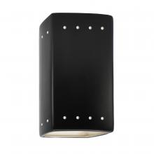 Justice Design Group CER-0925W-CRB-LED1-1000 - Small Rectangle w/ Perfs - Open Top & Bottom (Outdoor)