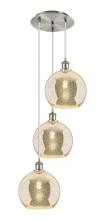 Innovations Lighting 113B-3P-SN-G128-10 - Athens - 3 Light - 17 inch - Brushed Satin Nickel - Cord Hung - Multi Pendant