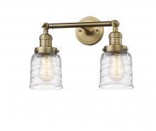 Innovations Lighting 208-BB-G513 - Bell - 2 Light - 16 inch - Brushed Brass - Adjustable Bath Vanity Light