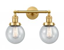 Innovations Lighting 208-SG-G204-6 - Beacon - 2 Light - 17 inch - Satin Gold - Adjustable Bath Vanity Light
