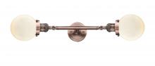 Innovations Lighting 208L-AC-G201-6-LED - Beacon - 2 Light - 6 inch - Antique Copper - Adjustable Bath Vanity Light