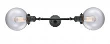 Innovations Lighting 208L-BK-G202-8 - Beacon - 2 Light - 8 inch - Matte Black - Adjustable Bath Vanity Light