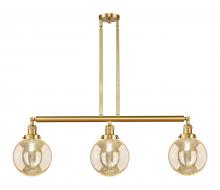 Innovations Lighting 213-SG-G208-8 - Beacon - 3 Light - 41 inch - Satin Gold - Stem Hung - Adjustable Island Light