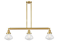 Innovations Lighting 213-SG-G324 - Olean - 3 Light - 39 inch - Satin Gold - Stem Hung - Adjustable Island Light