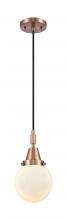 Innovations Lighting 447-1P-AC-G201-6 - Beacon - 1 Light - 6 inch - Antique Copper - Mini Pendant