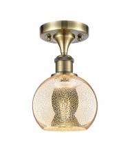 Innovations Lighting 516-1C-AB-G128-6 - Athens - 1 Light - 6 inch - Antique Brass - Semi-Flush Mount