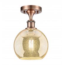 Innovations Lighting 516-1C-AC-G128-8 - Athens - 1 Light - 8 inch - Antique Copper - Semi-Flush Mount