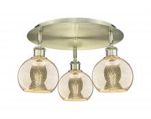 Innovations Lighting 516-3C-AB-G128-6 - Athens - 3 Light - 18 inch - Antique Brass - Flush Mount