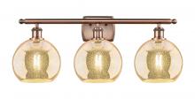 Innovations Lighting 516-3W-AC-G128-8 - Athens - 3 Light - 28 inch - Antique Copper - Bath Vanity Light