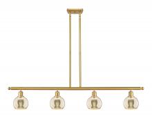 Innovations Lighting 516-4I-SG-G128-6 - Athens - 4 Light - 48 inch - Satin Gold - Cord hung - Island Light