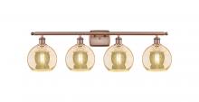 Innovations Lighting 516-4W-AC-G128-8 - Athens - 4 Light - 38 inch - Antique Copper - Bath Vanity Light