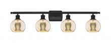 Innovations Lighting 516-4W-BK-G128-6 - Athens - 4 Light - 36 inch - Matte Black - Bath Vanity Light