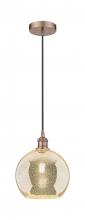 Innovations Lighting 616-1P-AC-G128-10 - Athens - 1 Light - 10 inch - Antique Copper - Cord hung - Mini Pendant