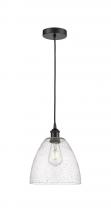 Innovations Lighting 616-1P-BK-GBD-94 - Bristol - 1 Light - 9 inch - Matte Black - Cord hung - Mini Pendant