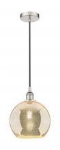 Innovations Lighting 616-1P-PN-G128-10 - Athens - 1 Light - 10 inch - Polished Nickel - Cord hung - Mini Pendant