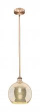 Innovations Lighting 616-1S-AC-G128-10 - Athens - 1 Light - 10 inch - Antique Copper - Cord hung - Mini Pendant