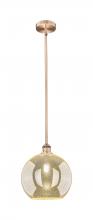 Innovations Lighting 616-1S-AC-G128-12 - Athens - 1 Light - 12 inch - Antique Copper - Cord hung - Mini Pendant