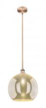 Innovations Lighting 616-1S-AC-G128-14 - Athens - 1 Light - 14 inch - Antique Copper - Cord hung - Pendant