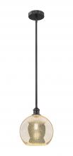 Innovations Lighting 616-1S-BK-G128-10 - Athens - 1 Light - 10 inch - Matte Black - Cord hung - Mini Pendant
