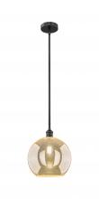 Innovations Lighting 616-1S-BK-G128-12 - Athens - 1 Light - 12 inch - Matte Black - Cord hung - Mini Pendant