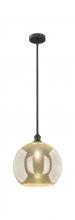 Innovations Lighting 616-1S-BK-G128-14 - Athens - 1 Light - 14 inch - Matte Black - Cord hung - Pendant