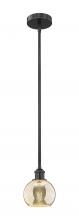 Innovations Lighting 616-1S-BK-G128-6 - Athens - 1 Light - 6 inch - Matte Black - Cord hung - Mini Pendant