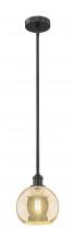 Innovations Lighting 616-1S-BK-G128-8 - Athens - 1 Light - 8 inch - Matte Black - Cord hung - Mini Pendant