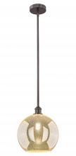 Innovations Lighting 616-1S-OB-G128-12 - Athens - 1 Light - 12 inch - Oil Rubbed Bronze - Cord hung - Mini Pendant