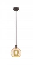 Innovations Lighting 616-1S-OB-G128-8 - Athens - 1 Light - 8 inch - Oil Rubbed Bronze - Cord hung - Mini Pendant