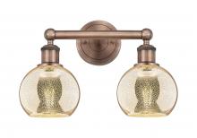 Innovations Lighting 616-2W-AC-G128-6 - Athens - 2 Light - 15 inch - Antique Copper - Bath Vanity Light