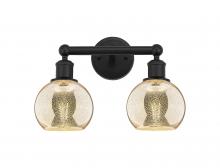 Innovations Lighting 616-2W-BK-G128-6 - Athens - 2 Light - 15 inch - Matte Black - Bath Vanity Light