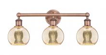 Innovations Lighting 616-3W-AC-G128-6 - Athens - 3 Light - 24 inch - Antique Copper - Bath Vanity Light