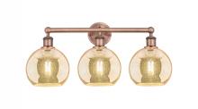 Innovations Lighting 616-3W-AC-G128-8 - Athens - 3 Light - 26 inch - Antique Copper - Bath Vanity Light