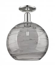 Innovations Lighting 716-1C-PN-G1213-12SM - Athens Deco Swirl - 1 Light - 12 inch - Polished Nickel - Semi-Flush Mount