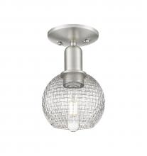 Innovations Lighting 716-1C-SN-G122C-6CL - Athens - 1 Light - 6 inch - Brushed Satin Nickel - Semi-Flush Mount