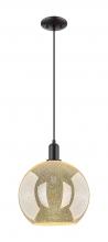 Innovations Lighting 716-1P-BK-G128-12 - Athens - 1 Light - 12 inch - Matte Black - Cord hung - Mini Pendant