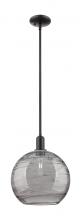 Innovations Lighting 716-1S-BK-G1213-12SM - Athens Deco Swirl - 1 Light - 12 inch - Matte Black - Stem hung - Mini Pendant