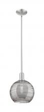 Innovations Lighting 716-1S-SN-G1213-10SM - Athens Deco Swirl - 1 Light - 10 inch - Brushed Satin Nickel - Stem hung - Mini Pendant