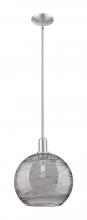 Innovations Lighting 716-1S-SN-G1213-12SM - Athens Deco Swirl - 1 Light - 12 inch - Brushed Satin Nickel - Stem hung - Mini Pendant