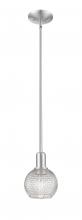 Innovations Lighting 716-1S-SN-G122C-6CL - Athens - 1 Light - 6 inch - Brushed Satin Nickel - Stem hung - Mini Pendant