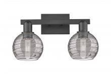 Innovations Lighting 716-2W-BK-G1213-6SM - Athens Deco Swirl - 2 Light - 16 inch - Matte Black - Bath Vanity Light