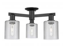 Innovations Lighting 716-3F-BK-G112 - Cobbleskill - 3 Light - 23 inch - Matte Black - Semi-Flush Mount