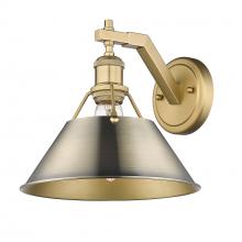 Golden 3306-1W BCB-AB - Orwell 1-Light Wall Sconce in Brushed Champagne Bronze with Aged Brass