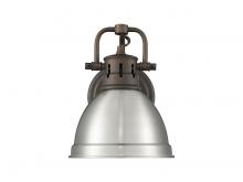 Golden 3602-BA1 RBZ-PW - Duncan 1-Light Bath Vanity in Rubbed Bronze with Pewter