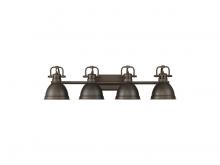 Golden 3602-BA4 RBZ-RBZ - Duncan 4-Light Bath Vanity in Rubbed Bronze with Rubbed Bronze